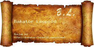 Bakator Leopold névjegykártya